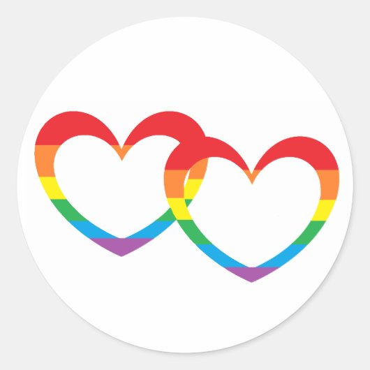 "Rainbow Double Hearts" Stickers (Voorkant)