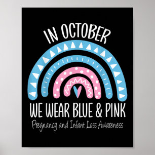 Rainbow Draag blauwe roze Zwangerschap en Baby ver Poster