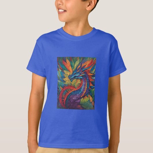 Rainbow Dragon Adventure T-Shirt graphique pour en (Devant)