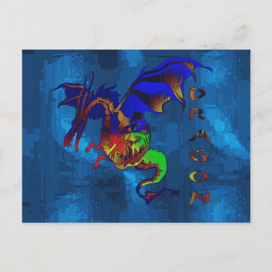 Rainbow Dragon Briefkaart (Voorkant)