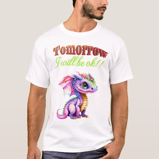 Rainbow Dragon Design - 'Morgen komt alles goed T-shirt (Voorkant)