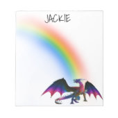 Rainbow Dragon - Gepersonaliseerde naam Notitieblok (Voorkant)