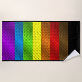 Rainbow Dragon Scales Beach Towel Strandlaken