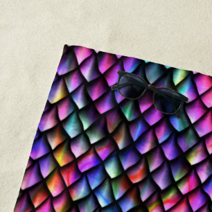 Rainbow Dragon Scales Beach Towel Strandlaken