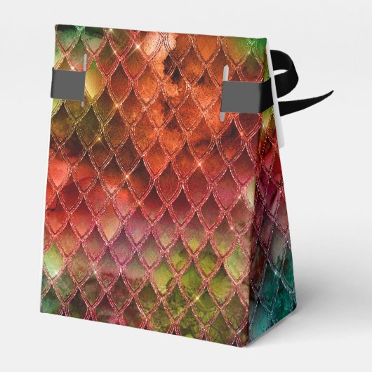 Rainbow Dragon Scales Gouden Verjaardag Dank u Bedankdoosjes (Achterkant)