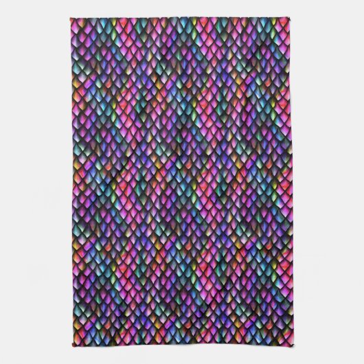 Rainbow Dragon Scales Serviette de cuisine (Vertical)