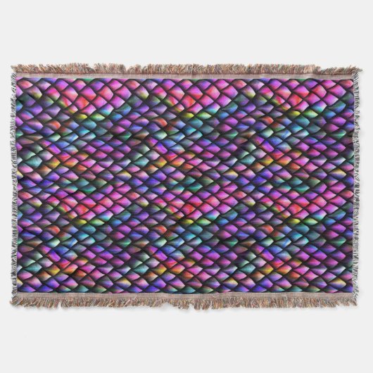 Rainbow Dragon Scales Throw Deken (Voorkant)