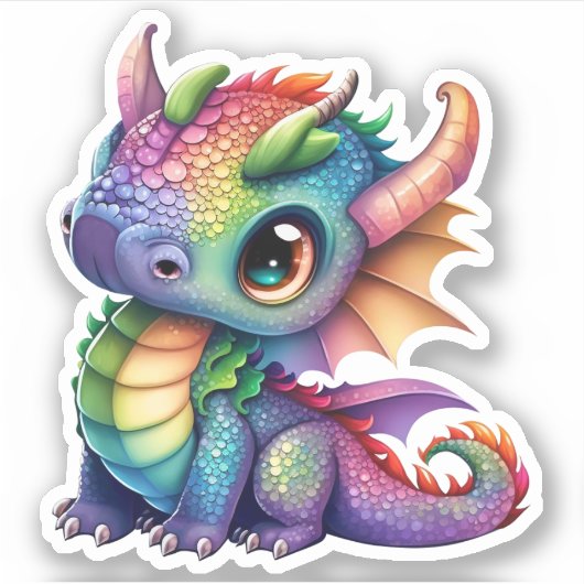 Rainbow Dragon Sticker (Voorkant)