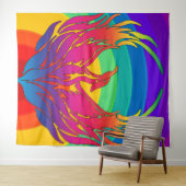 Rainbow Dragon Tapestry Wandkleed (In Situ (horizontaal))
