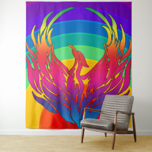 Rainbow Dragon Tapestry Wandkleed