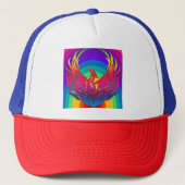 Rainbow Dragon Trucker Hat Pet (Voorkant)