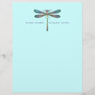 Rainbow Dragonfly Briefhoofd Sjabloon