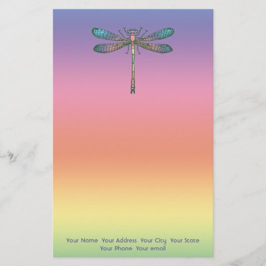 Rainbow Dragonfly Briefpapier (Voorkant)