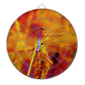 Rainbow Dragonfly op amber en fuschia Dartbord (Voorkant)