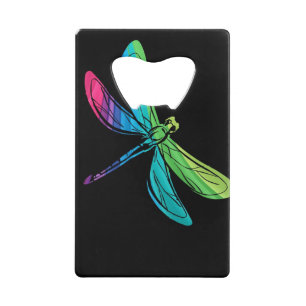 Rainbow Dragonfly op Black Kredietkaart Flessenopener