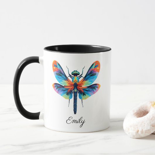 Rainbow Dragonfly Personalized Name  Mok (Met donut)