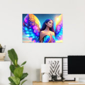 Rainbow Dream Angel Herinnering EIGEN KUNST Poster (Thuiskantoor)