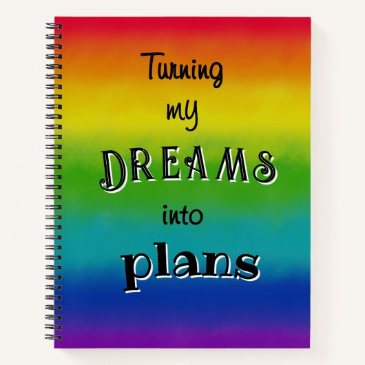 Rainbow Dreams maakt Aangepaste Notitieboek Journa (Voorkant)