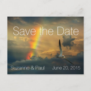 Rainbow Dreams Modern Save the Date Aankondigingskaart