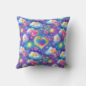 Rainbow Dreamy Hearts Throw Pillow Kussen (Achterkant)