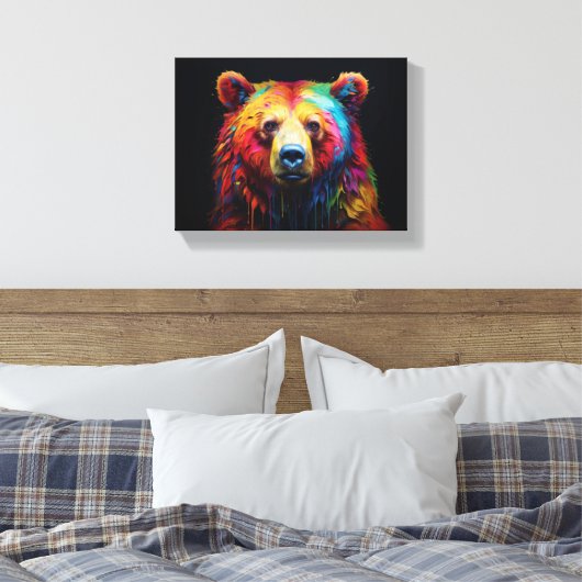 Rainbow Drip Beer Canvas Afdruk (Insitu (Slaapkamer))