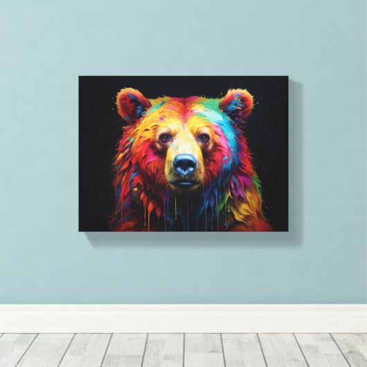 Rainbow Drip Beer Canvas Afdruk (Insitu (Houten vloer))