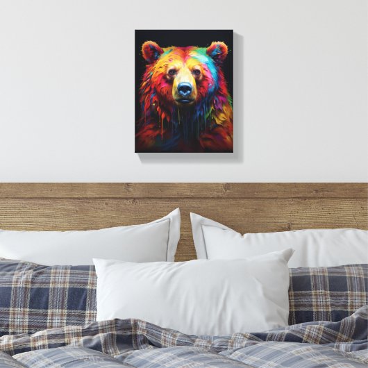 Rainbow Drip Beer Canvas Afdruk (Insitu (Slaapkamer))