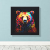 "Rainbow Drip Beer" - Stretched Canvas Print (Insitu (Houten vloer))