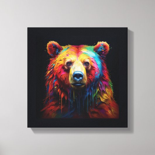"Rainbow Drip Beer" - Stretched Canvas Print (Voorkant)