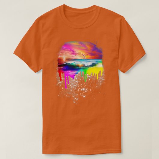 Rainbow Drip Strand T-shirt (Design voorkant)
