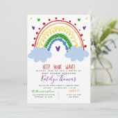 Rainbow Drive Par Baby shower Invitation (Debout devant)