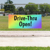 Rainbow Drive-Thru Open! Business Banner (Insitu)