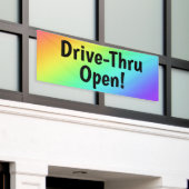 Rainbow Drive-Thru Open! Business Banner (Buitenkant Gebouw)