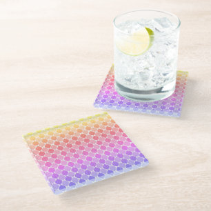 Rainbow drups Pattern Boho Glazen Onderzetter