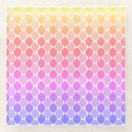 Rainbow drups Pattern Boho Glazen Onderzetter