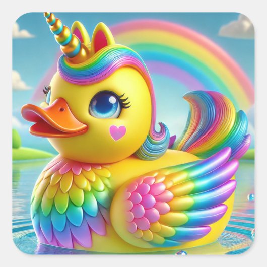Rainbow Duck-a-Corn Sticker serie (Voorkant)