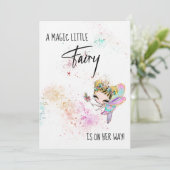 ** Rainbow Dust Fairy Baby shower uitnodiging (Staand voorkant)