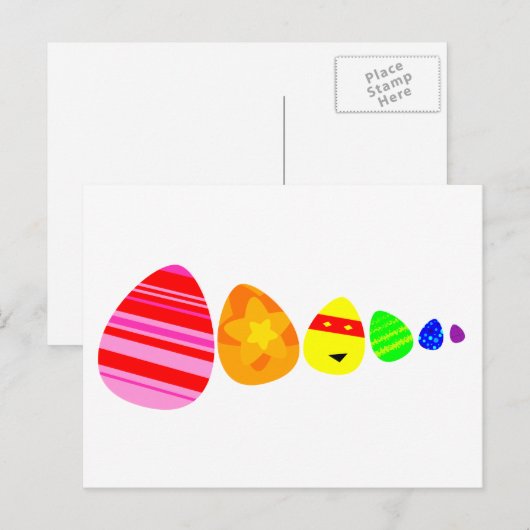 Rainbow Easter Eggs Briefkaart (Voorkant / Achterkant)