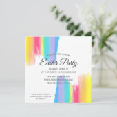 Rainbow Easter Party Elegant Waterverf Paars Kaart (Staand voorkant)