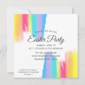 Rainbow Easter Party Elegant Waterverf Paars Kaart (Voorkant)