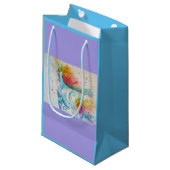 Rainbow Eenhoorn lila Aquarel Gift Bag Klein Cadeauzakje (Voorkant Gekanteld)