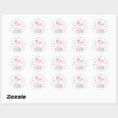 Rainbow Eenhoorn Meisje Verjaardagsgunst Ronde Sti Ronde Sticker (Vel)
