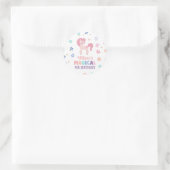Rainbow Eenhoorn Meisje Verjaardagsgunst Ronde Sti Ronde Sticker (Tas)