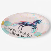 Rainbow Eenhoorn prinses gradiënt verjaardagsfeest Papieren Bordje (Gekanteld)