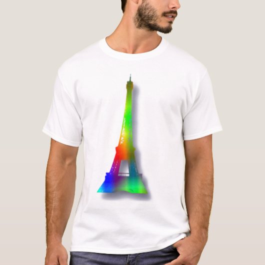 Rainbow Eiffel Tower T-shirt (Voorkant)