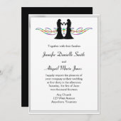 Rainbow Elegance Gay Brides Wedding Invitation Kaart (Voorkant / Achterkant)