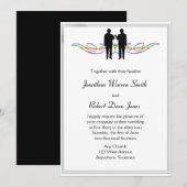 Rainbow Elegance Gay Groom Faire-part de mariage (Devant / Derrière)