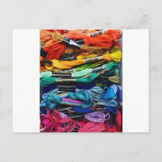 Rainbow Embroidery Floss | Draden | Naaien Briefkaart