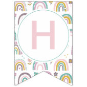 Rainbow en bloemen verjaardagsfeest Bunting Banner (Tweede vlag)