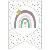 Rainbow en bloemen verjaardagsfeest Bunting Banner (Eerste vlag)